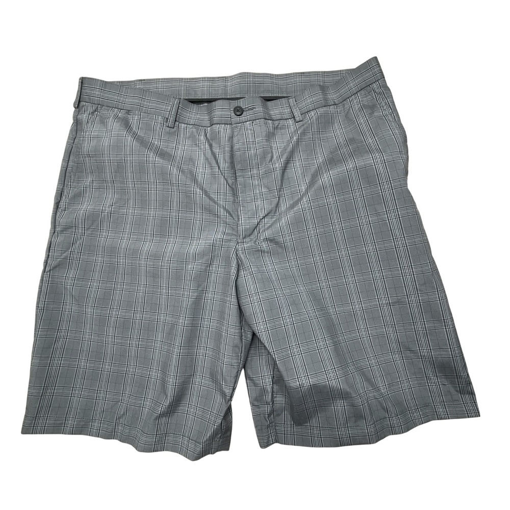 Ben Hogan Gray Plaid Performance Golf Shorts Men's Size 40 Stretch Flat Front